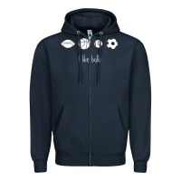 Navy Funny Sports Balls Gag Gift Zipper Hoodie - lanVoArt