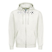 Oatmeal Heather Funny Sports Balls Gag Gift Zipper Hoodie - lanVoArt