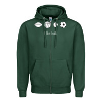 Sports Green Funny Sports Balls Gag Gift Zipper Hoodie - lanVoArt