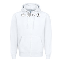 White Funny Sports Balls Gag Gift Zipper Hoodie - lanVoArt