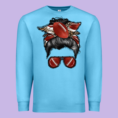 Football Mom Premium Sweatshirt Designed By Racoondesign