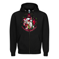 Black hazbin hotel christmas Zipper Hoodie - lanVoArt