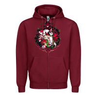 Burgundy hazbin hotel christmas Zipper Hoodie - lanVoArt