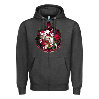 Charcoal Heather hazbin hotel christmas Zipper Hoodie - lanVoArt
