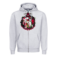 Heather Grey hazbin hotel christmas Zipper Hoodie - lanVoArt
