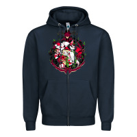 Navy hazbin hotel christmas Zipper Hoodie - lanVoArt