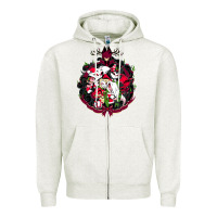 Oatmeal Heather hazbin hotel christmas Zipper Hoodie - lanVoArt