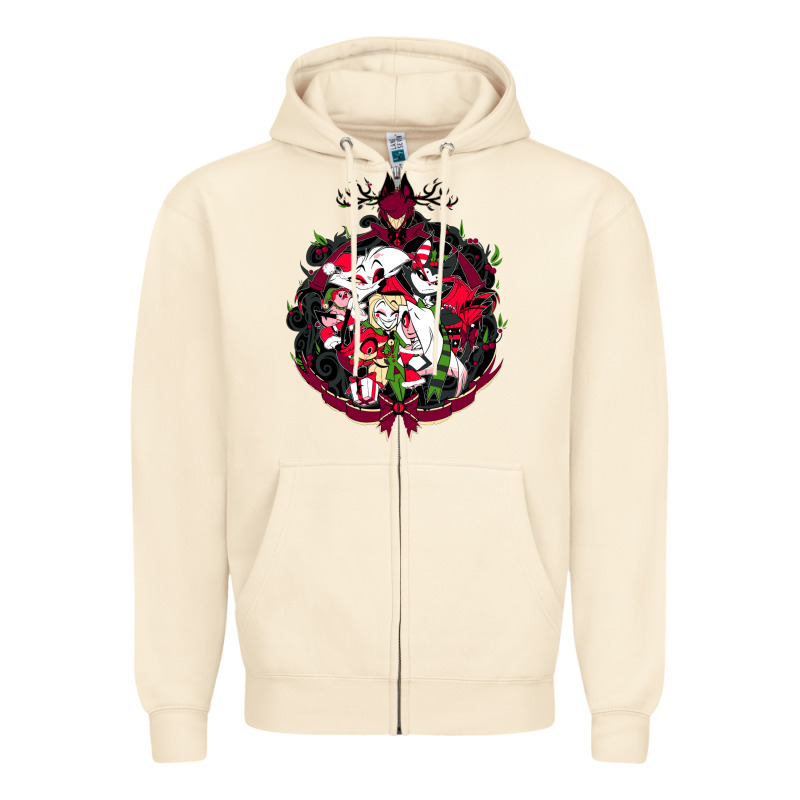 Hazbin Hotel Christmas Zipper Hoodie by lanVoArt | Teevron