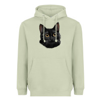 Matcha Bombay Cat Face Heavyweight Hoodie - LillyAllenDesigns