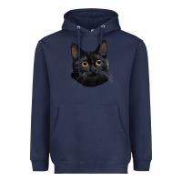 Navy Bombay Cat Face Heavyweight Hoodie - LillyAllenDesigns