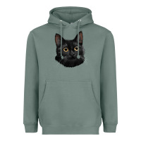 Sage Bombay Cat Face Heavyweight Hoodie - LillyAllenDesigns