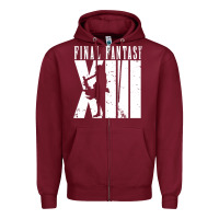 Burgundy final fantasy xiii lightning white Zipper Hoodie - lanVoArt