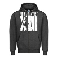 Charcoal Heather final fantasy xiii lightning white Zipper Hoodie - lanVoArt