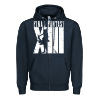 Navy final fantasy xiii lightning white Zipper Hoodie - lanVoArt