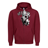 Burgundy present mic screaming Zipper Hoodie - lanVoArt