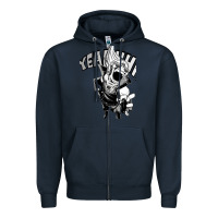 Navy present mic screaming Zipper Hoodie - lanVoArt