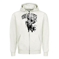 Oatmeal Heather present mic screaming Zipper Hoodie - lanVoArt