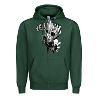Sports Green present mic screaming Zipper Hoodie - lanVoArt