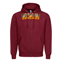 Burgundy Nach Valentine Zipper Hoodie - CowhideDigitalArt