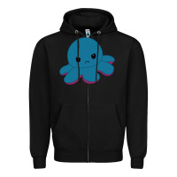 Black angry blue moody reversible octopus Zipper Hoodie - lanVoArt