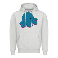 Dove Grey angry blue moody reversible octopus Zipper Hoodie - lanVoArt