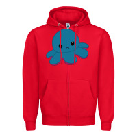 Angry Blue Moody Reversible Octopus Zipper Hoodie | Teevron