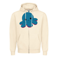 Sandshell angry blue moody reversible octopus Zipper Hoodie - lanVoArt