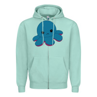 Seafoam angry blue moody reversible octopus Zipper Hoodie - lanVoArt