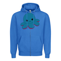 True Royal angry blue moody reversible octopus Zipper Hoodie - lanVoArt