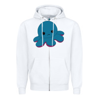 White angry blue moody reversible octopus Zipper Hoodie - lanVoArt