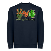 Navy peace love shamrock Heavyweight Sweatshirt - FaDigitalArtStudio