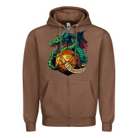 Chestnut dragon and a d20 Zipper Hoodie - lanVoArt