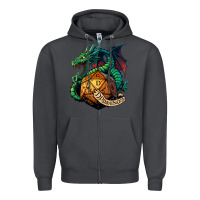 Smoke dragon and a d20 Zipper Hoodie - lanVoArt