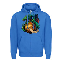 True Royal dragon and a d20 Zipper Hoodie - lanVoArt