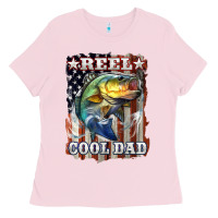 Bubblegum Pink Reel Cool Dad Bass 4th of July Ladies Tee - LillyAllenDesigns