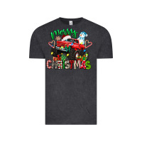 Vintage Black merry christmas monster truck Vintage Tee - texasbilliewilder