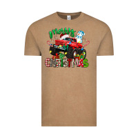 Vintage Coffee merry christmas monster truck Vintage Tee - texasbilliewilder