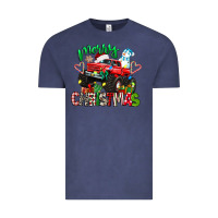 Vintage Denim merry christmas monster truck Vintage Tee - texasbilliewilder