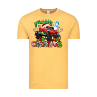 Vintage Mustard merry christmas monster truck Vintage Tee - texasbilliewilder