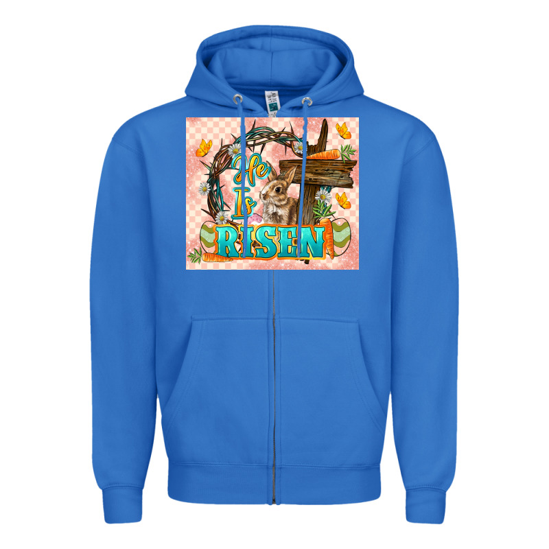 Easter Day He Is Risen 20oz Skinny Zipper Hoodie by LillyAllenDesigns | Teevron