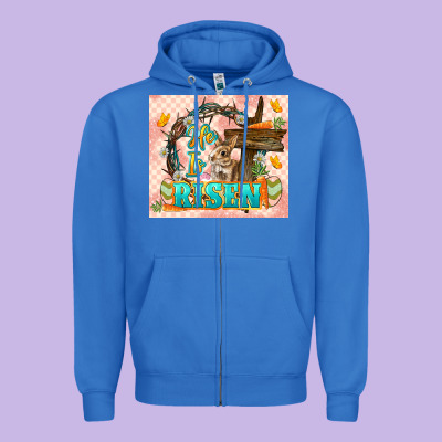 Easter Day He Is Risen 20oz Skinny Zipper Hoodie Designed By Lillyallendesigns