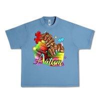 Pebble Blue Black woman Autism nails Urban Heavy Tee - NancyCooperArtShop