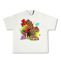 Pistachio Black woman Autism nails Urban Heavy Tee - NancyCooperArtShop