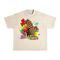 Sandshell Black woman Autism nails Urban Heavy Tee - NancyCooperArtShop
