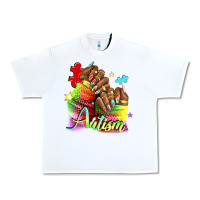 White Black woman Autism nails Urban Heavy Tee - NancyCooperArtShop