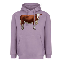 Lavender hereford cow Heavyweight Hoodie - LillyAllenDesigns
