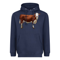 Navy hereford cow Heavyweight Hoodie - LillyAllenDesigns