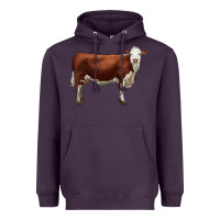 Plum hereford cow Heavyweight Hoodie - LillyAllenDesigns