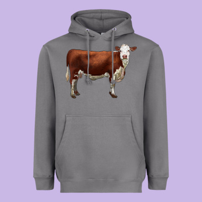 Hereford Cow Heavyweight Hoodie Designed By Lillyallendesigns