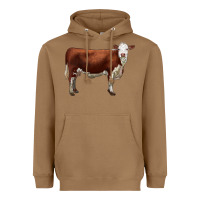Toasted Coconut hereford cow Heavyweight Hoodie - LillyAllenDesigns